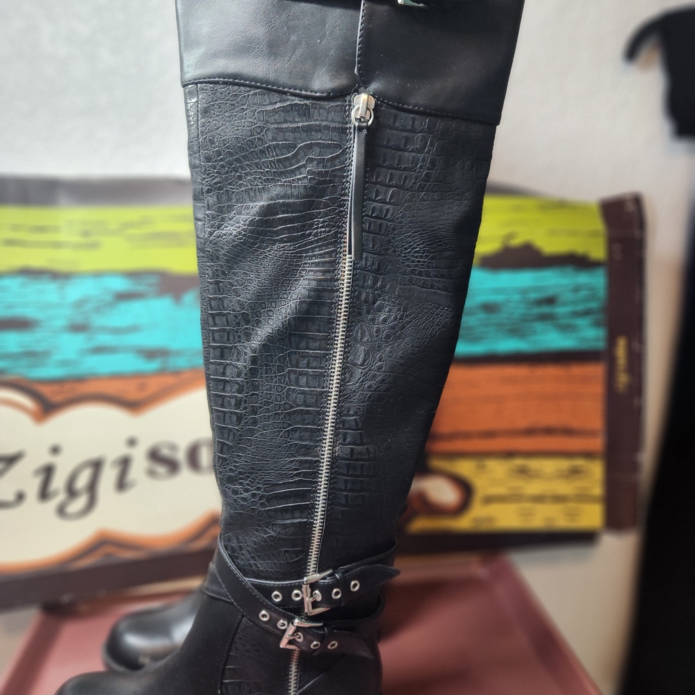 Zigi Soho Black Over the Knee Boots